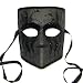 Zanni Venetian Mask - Male Masquerade Costume, Black w/Black Glittered Swans