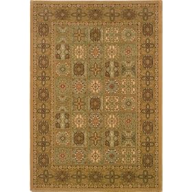 Machine Made Imperial Cream Green Wool Rug IM6763 (7'7 x 11'2) by Area Rug World
