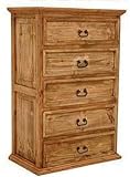 Five Drawer Dresser (Brown) (50.00"H x 33.00"W x 20.00"D)