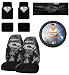 Search : 7-Piece Superman with Lightning Bolt in Silver Silhouette Automotive Interior Gift Set - 2 Universal-fit Front Bucket Seat Covers, 4 Universal Fit Plush Carpet Floor Mats For Cars / Trucks and One Comfort Grip Steering Wheel Cover