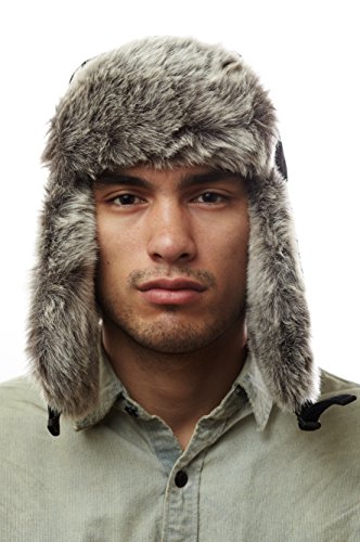 30% Wool Mens Heavyweight Large Trapper Hat for Camping,skiing,snowboarding