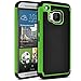 HTC One M9 Case, MagicMobile [Dual Armor Series] Rugged Durable [Impact Shockproof Resistant] Double Layer Cover [Hard Shell] & [Flexible Silicone] Case for HTC One M9 Case - Black / Green with Screen Protector