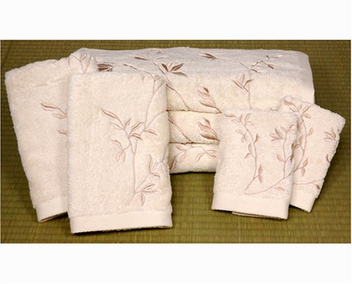Best Quality Anniversary Gift Idea - 7pc. Japonica Trousseau Cotton Luxury Bath Towel Set - Ivory