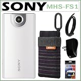 Pocket Video Camera Sony MHS FS1/W Bloggie Camera with 2 Hours/ 4GB MP4 HD Video and 2.7 inch LCD in White + Accessory Kit