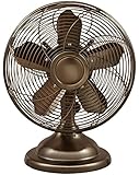 Optimus F-6212 Oscillating Antique Table Fan, 12-Inch, Copper