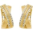 14K Yellow Gold Diamond Hoop Earrings - 0.50 Ct.