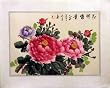 Pink and Lavender Chrysanthemum Flowers - Original Hand Painted Watercolor Art on Rice Paper