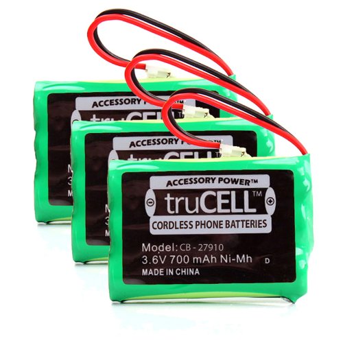 Three-Pack of Premium truCELL High-Capacity Cordless Phone Replacement Battery for AT&T Sanik 3SN-AAA60H-S-J1, 3SNAAA60HSJ1 and MORE!