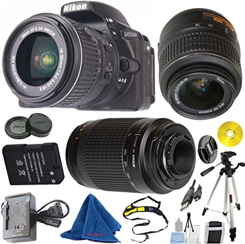 Nikon D5500 DX-Format DSLR Digital Camera Body, Nikon 18-55mm VR Lens, Nikon 70-300mm f/4-5.6G Auto Focus Nikkor, Tripod, DBPREMIUM 6pc Cleaning Set