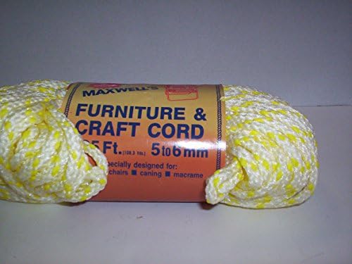100 Yds 6mm Braided Macrame Cord - 1 Hank (Light Yellow with Yellow Chip)
