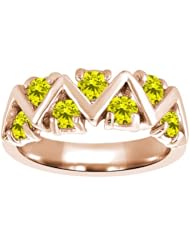 0.84 Ct Round Canary SI1/SI2 Diamond 18K Rose Gold Ring
