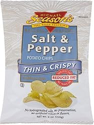 Michael Season's Thin & Crispy Salt & Pepper Potato Chips, 8-Ounce Bags (Pack of 12)
