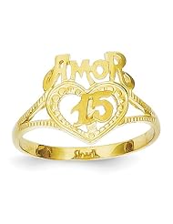14k Yellow gold 15 Amor Heart Ring