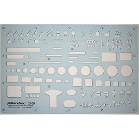 Electrical and Electronic Installation Symbols Drawing Template Stencil - Engineering Drafting Supplies - Layout Plan Schematic Wiring Trace Gabarit de Dessin