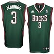 Adidas Milwaukee Bucks Brandon Jennings Replica Road Jersey