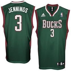 adidas Milwaukee Bucks #3 Brandon Jennings Green Replica Basketball Jersey
