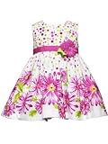 Rare Editions Baby-Girls Infant Sunflower Border Print Dress, White/Fuschia, 12 Months Rare Editions Baby-Girls Infant Sunflower Border Print Dress, White/Fuschia, 12 Months