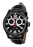 Golana - AE210-1 - Montre Homme - Quartz - Chronographe - Bracelet Cuir Noir