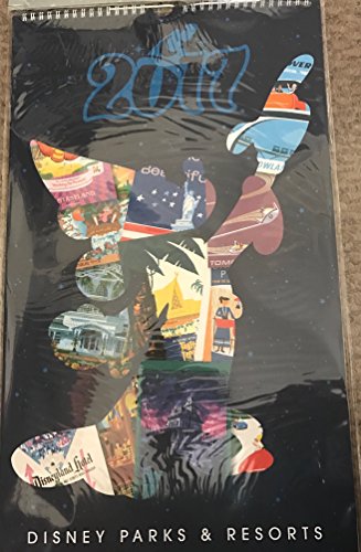 Disney Parks 2017 Large Attraction Poster Calendar NEW