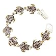 Silvertone Brown Turtle Magnetic Closure Bracelet Fashion Jewelry