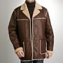 Men's Classic Western Lamb Shearling Coat - Red Brown - XXL