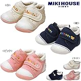 MIKIHOUSE FIRST(ミキハウスファースト)くまちゃんうさちゃんの裏毛パイル素材のファーストベビーシューズ １２．５cm,紺（03）