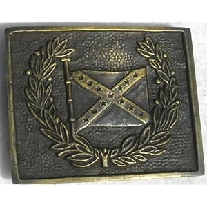 Brass Civil War CSA Confederate Army Flag Belt Buckle