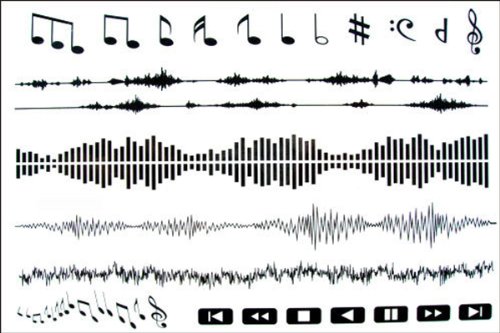 2012 latest new design new release tattoo stickers waterproof female models black and white music symbols totem temporary tattoos