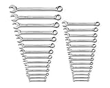 GearWrench 81923 28-Piece Full Polish Combination Non-Ratcheting Wrench Set SAE/Metric [並行輸入品]
