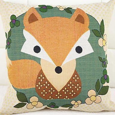 Knitting The Fox Feel is Holding The Pillowcase Cotton And Linen Household Sofa Cushion Covers