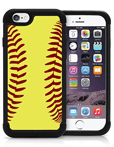 Softball Soft Ball iPhone 6//6S case Case Cover Protective HYBRID Bunper Case with Silicon Inner Layer + Plastic Outer Shell. Drop Protection / Designer Hybrid Armor Case By OxyCase