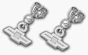 1/8" Chevy Bow Tie Logo Post with Ball Earrings - Sterling Silver Jewelry
