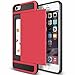 iPhone 6s Case, Anuck iPhone 6 Wallet case [Anti Scratch][Heavy Duty][Card Pocket] Hard Shell Dual Layer Hybrid Rubber Bumper Protective Card Case Cover for Apple iPhone 6 iPhone 6s 4.7 inch - Red
