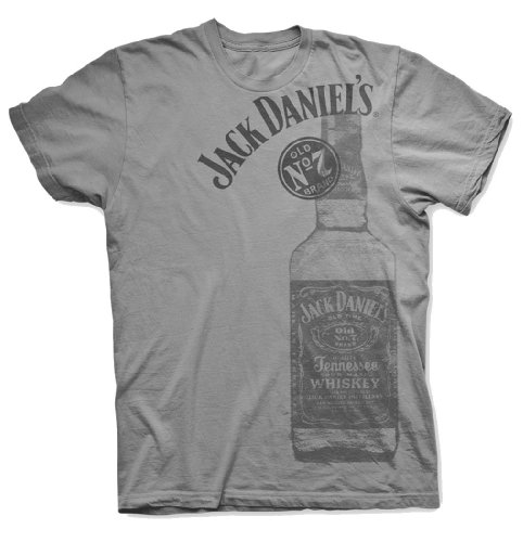 Jack Daniels Sports Grey T-shirt Large Bottle Design