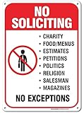 No Soliciting Sign Legend' 10 X 7 Rust Free .40 Aluminum Sign