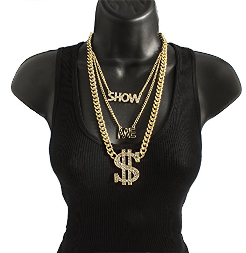 Goldtone Layered Iced Out 