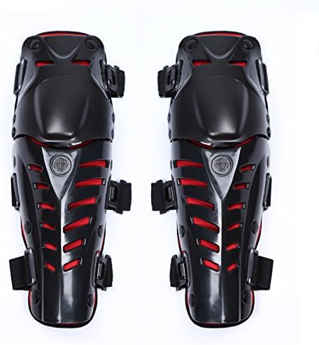 DigRepair Motorcycle Motorbike Motocross Racing Elbow Knee Pads Kneecap Adjustable(1 Pair) (Red)