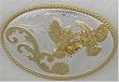 German Silver Cock Fight Western Belt Buckle  4 " x 3 "