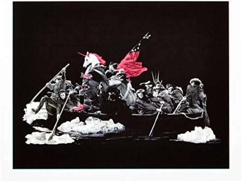 Ugly Baby Unicorn On Roller Skates Crossing The Delaware Print - Medium
