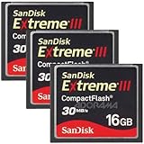 SanDisk 16 GB Extreme III Compact Flash Memory Card - Pack of 3