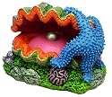 Exotic Environments Giant Clam Aquarium Ornament, 5-1/2-Inch by 4-1/2-Inch by 4-Inch