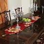 Chenille Floral Design Table Runner Burgundy 13" X 70"