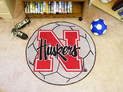 Buy Nebraska Cornhuskers NCAA Soccer Ball Round Floor Mat (29) by Fan Mats