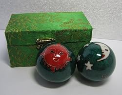 Chinese Healthy hands exercise Green balls XL Sun moon