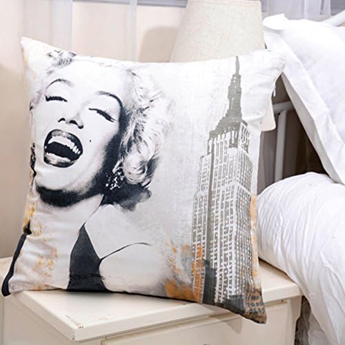 Custom Polyester Leaning Cushion Covers Pillowslip 15.7" x 15.7" Square Throw Pillow Case ,Marilyn Monroe 001