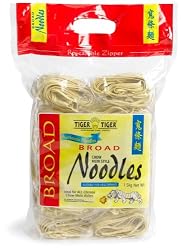Tiger Tiger Broad Chow Mein Style Noodles, 3.3-Pound Reasealable Bag
