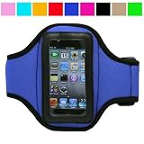 Durable Neoprene Protective Workout Armband for iPod Touch 4th Generation (Many Colors Available), Blue