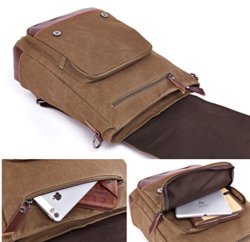 Kenox Vintage High School Canvas Backpack School Bag Travel Bag Laptop Bag 4