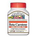 21st Century Beta Carotene 25000 I.U. Softgels, 110 Count (Pack of 2)