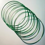 Set of 10 light green metal bangle bracelets